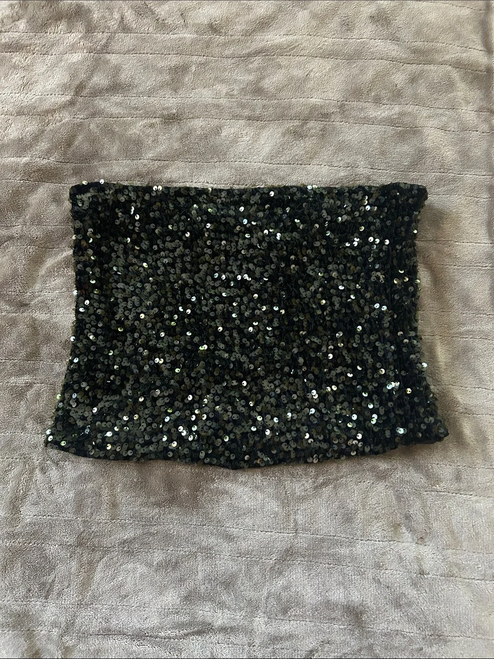 H&M Black Sequin Strapless Camisole